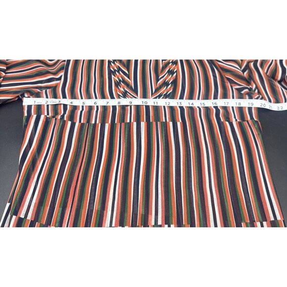 CAbi Women’s Colorful Striped Sheer Balloon Sleeve Ultimate Blouse Top Sz S - Picture 8 of 9